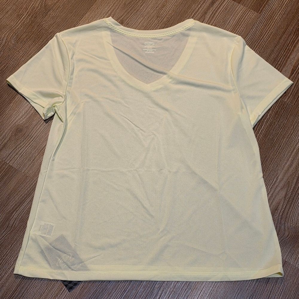 Nwt Neon Yellow Vneck Athletic Short Sleeve Top Medium — image 6 of 8